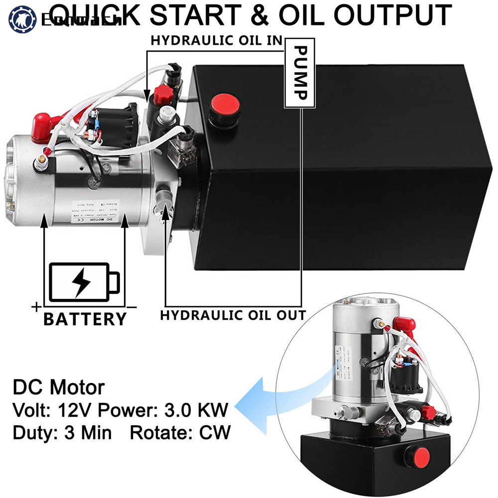 6L Double Acting Hydraulic Pump Dump Trailer Car Pack Unit Lift